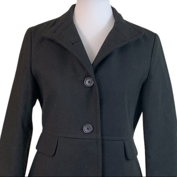 Old Navy Black High Neck Peplum Pea Coat Winter Jacket Women's Size Small - Picture 7 of 12